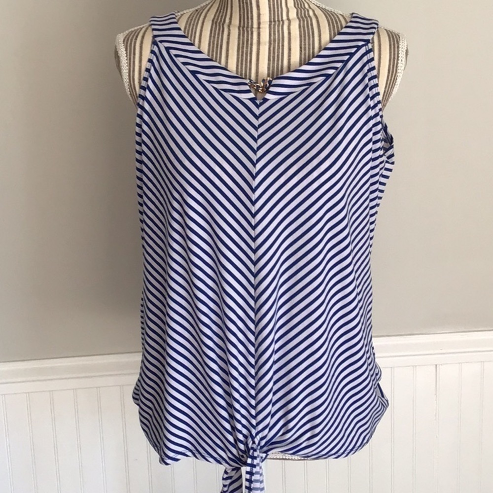 Susan Lawrence Sleeveless Top Size L Striped